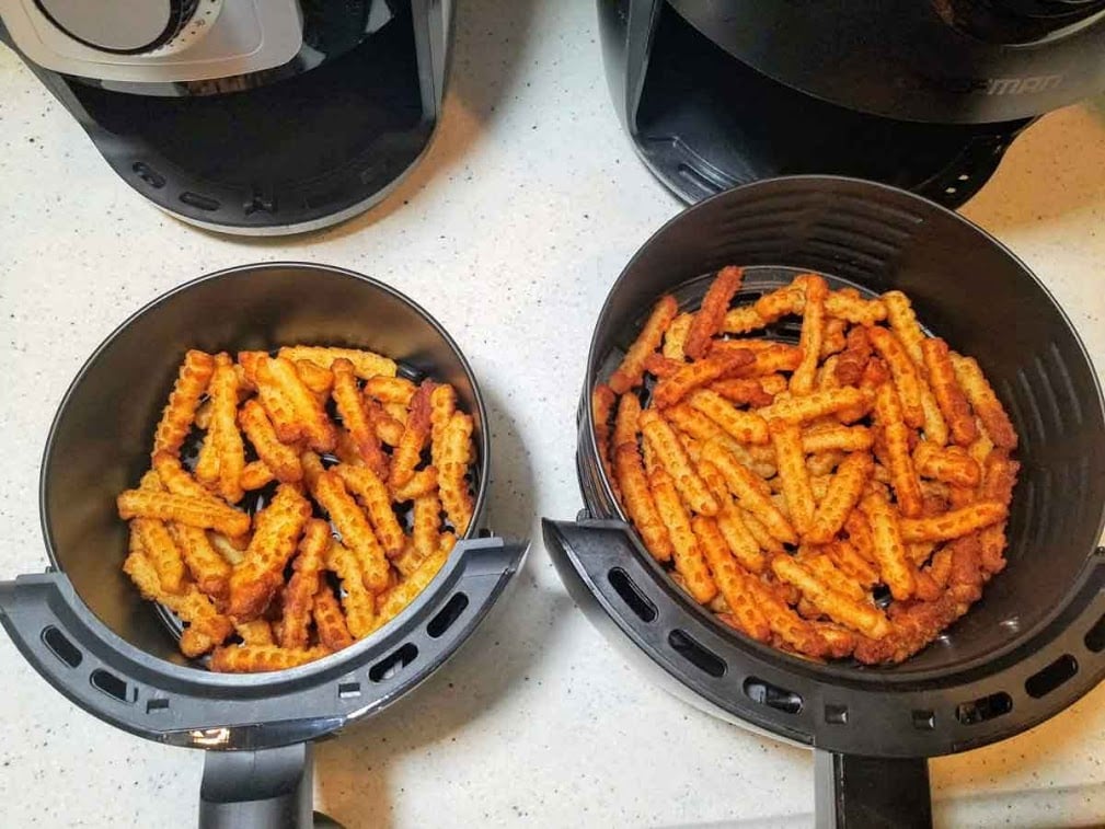Cooked fries in both models
