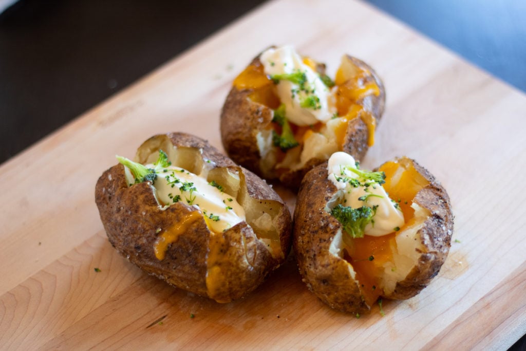 Air fried baked potatoes